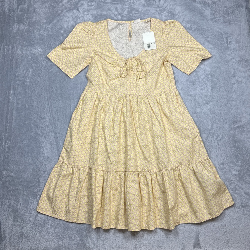 Levis Marcella Dress Womens S Orange Trapeze Cottage Core Spring Floral Prairie